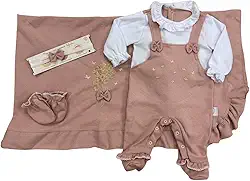 Saída Maternidade Menina Rose Luxo Enxoval Nude