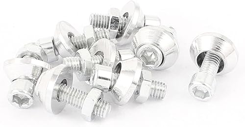 Miniatura 5 de uxcell Tornillos de aluminio para placa de matrícula, 8 unidades, color negro