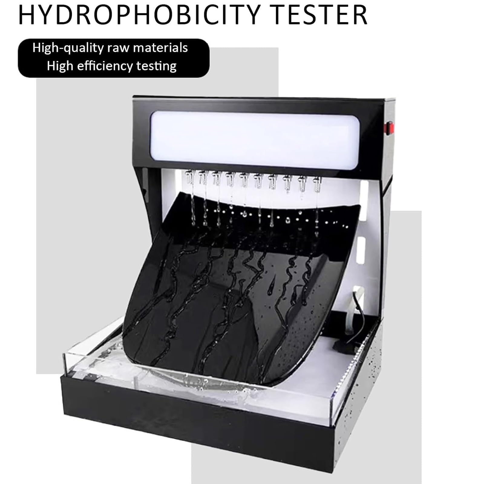 Macchina for test idrofobici for auto, dispositivo for gocce d'acqua, tester for rivestimento idrofobico in vetro con pompa e luce bianca a LED, tester for pellicole di placcatura for pellicole(Small)