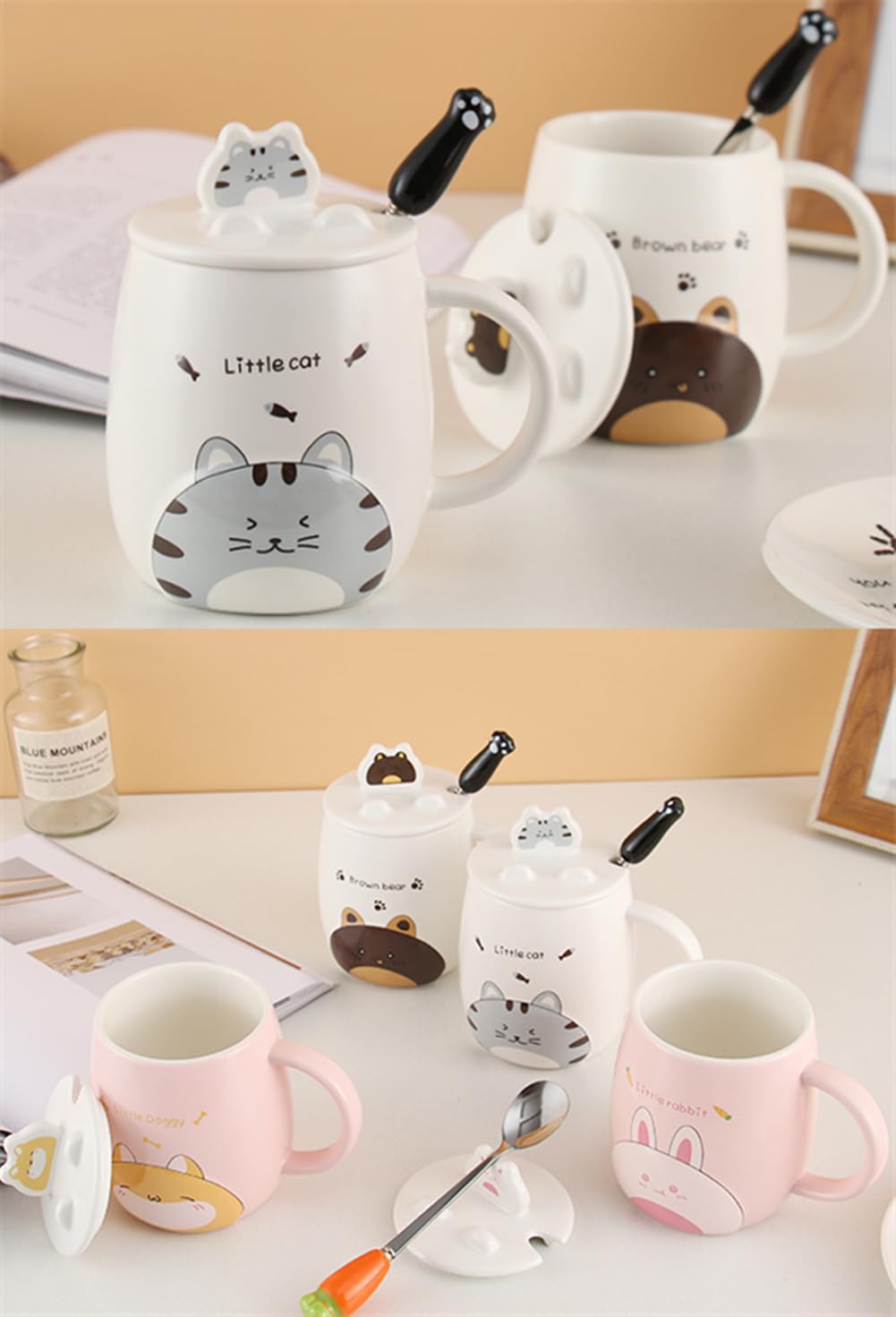 Amazon.co.jp: マグカップ スプーンセット フタ付き コーヒーカップ