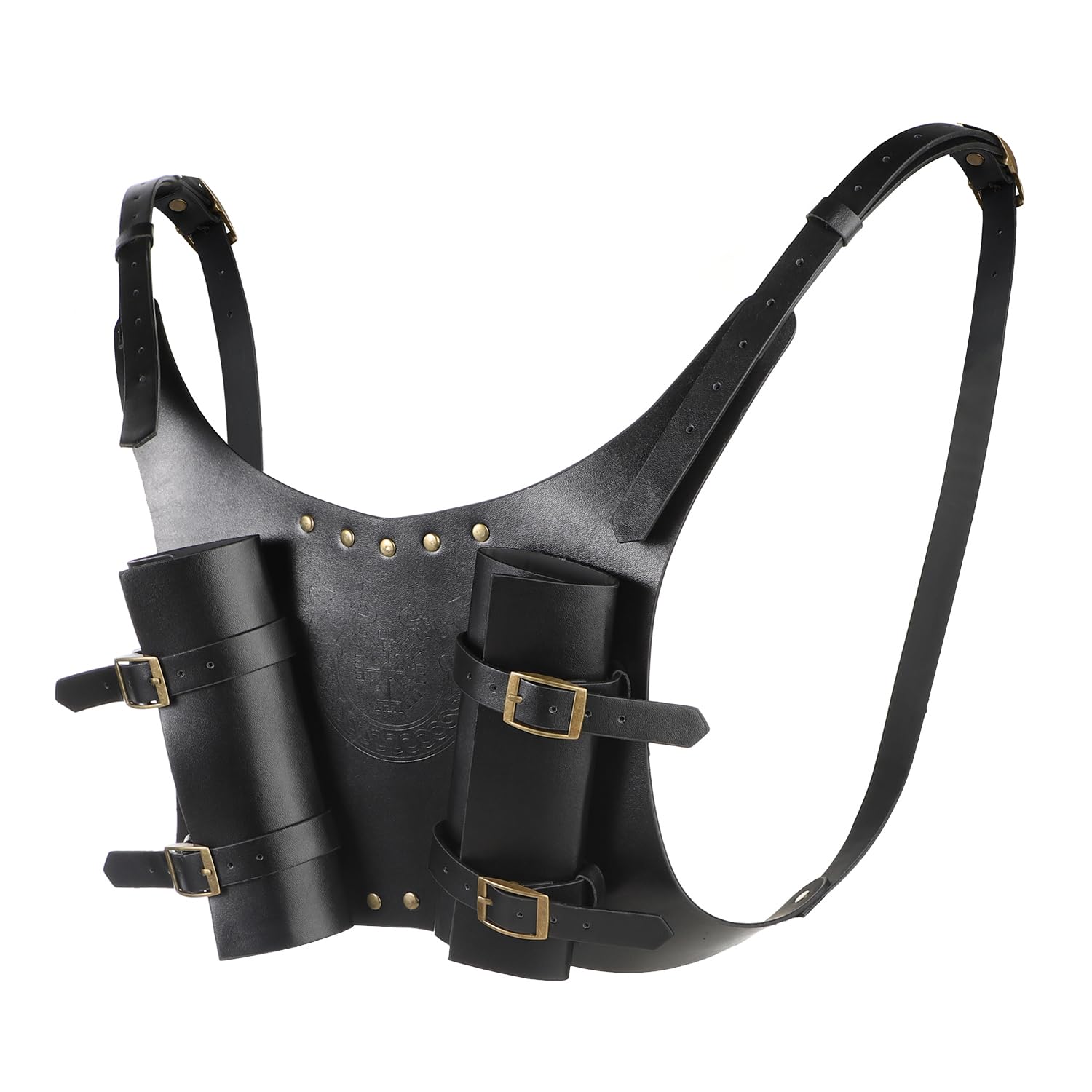 Medieval Faux Leather Dual Back Sword Holster Knight Warrior Sword Frog