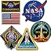 Lightbird NASA Space Patches 6 Pieces, Embroidered Iron On/Sew On Space Patches,US Flag Patch (Iron on/Heat Transfer Backing)