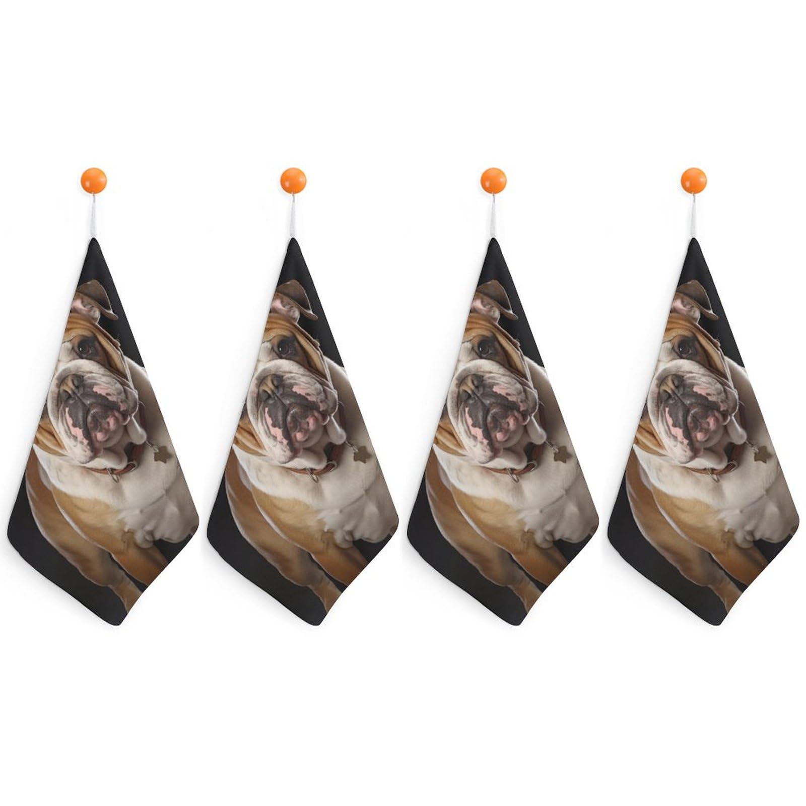 Serviette à main bouledogue anglais lot de 4 en coton premium ultra doux pour invités