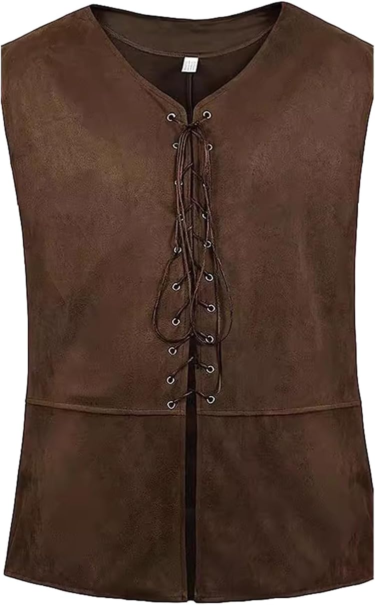 Mens Pirate Vest Renaissance Pirate Costume Men Medieval Halloween Costumes Adult Gothic Steampunk Waistcoat