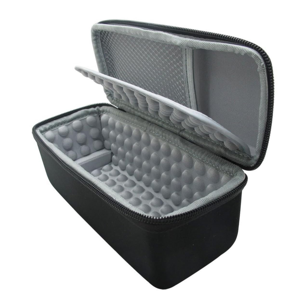 Mikikit Portable Eva Case Pouch Holder for Wireless Speakers and Grey Design Shockproof Protection Soft Lining and Cable Divider for Travel and Storage