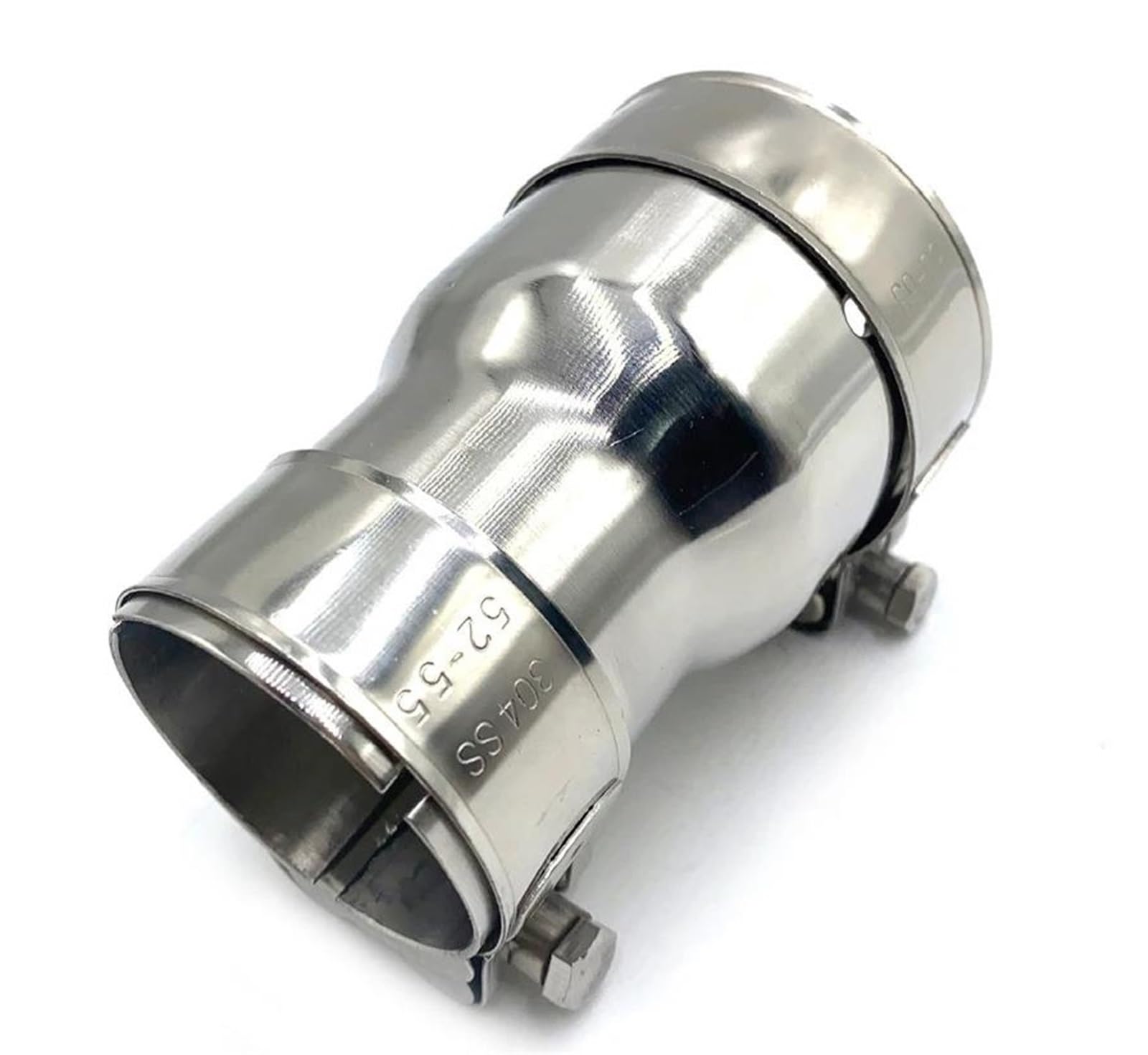 Tubo De Escape 1 * Tubo De Escape Tubo De Acero Inoxidable 304 Adaptador Recto Tamaño Reductor Manguito De Silenciador General con Abrazadera Extremos de Tubo para Escape de Coche(51MM-63MM)