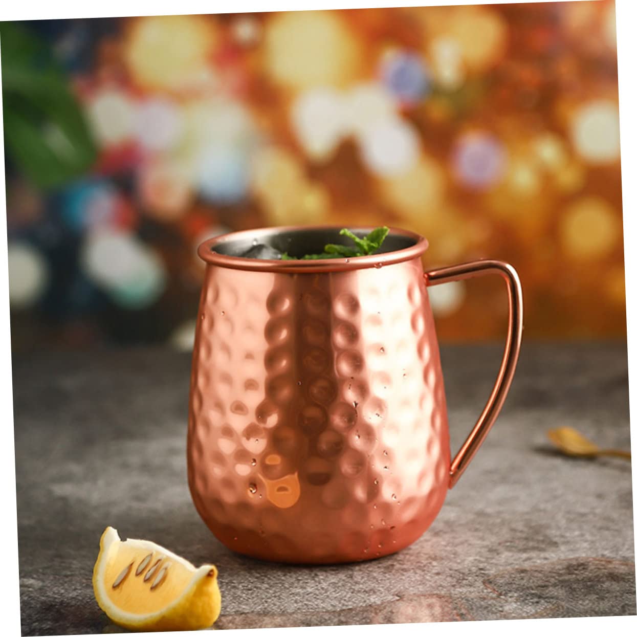 Uonlytech Taza de Acero Inoxidable Martillada para Cócteles Taza para Bar Resistente Capacidad Diseño Práctico y Ligera para Uso Familiar y Profesional