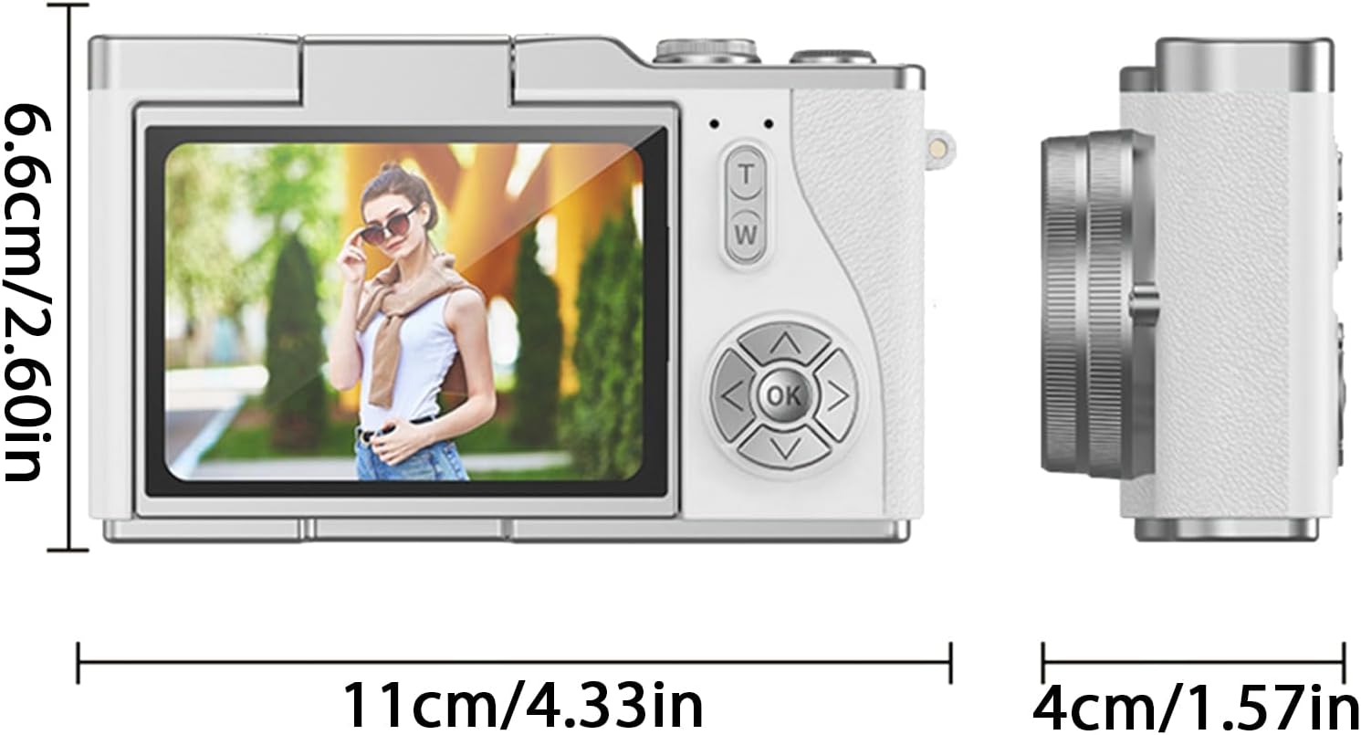 旅行とvloggings 4Kデジタルカメラ64MP UHD 18xズームとフリッピングスクリーン旅行写真カメラを装備