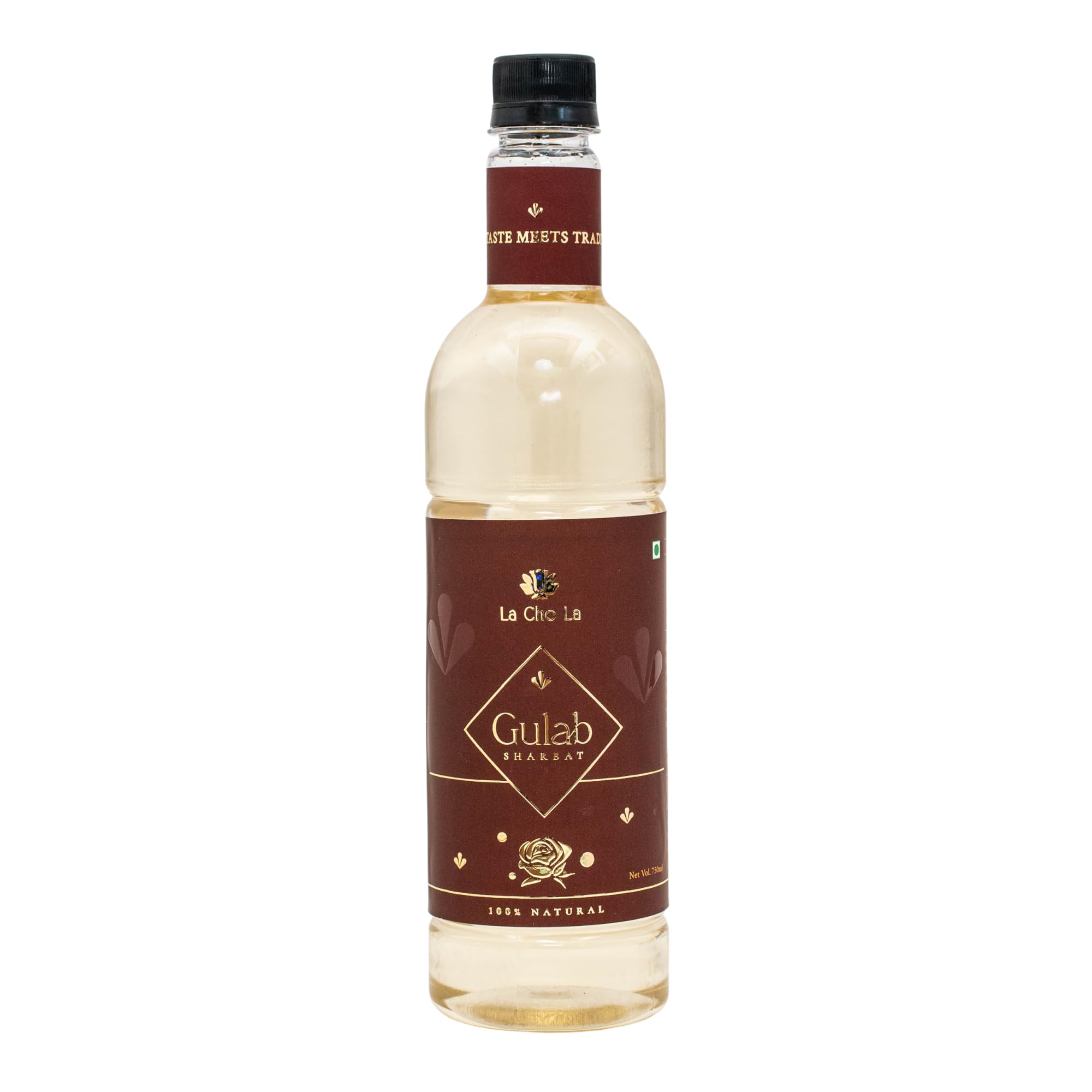 Rose Syrup – 100% Natural Sharbat Sweetened with Mishri | Refreshing Summer Drink for Water or Milk | 750ML"