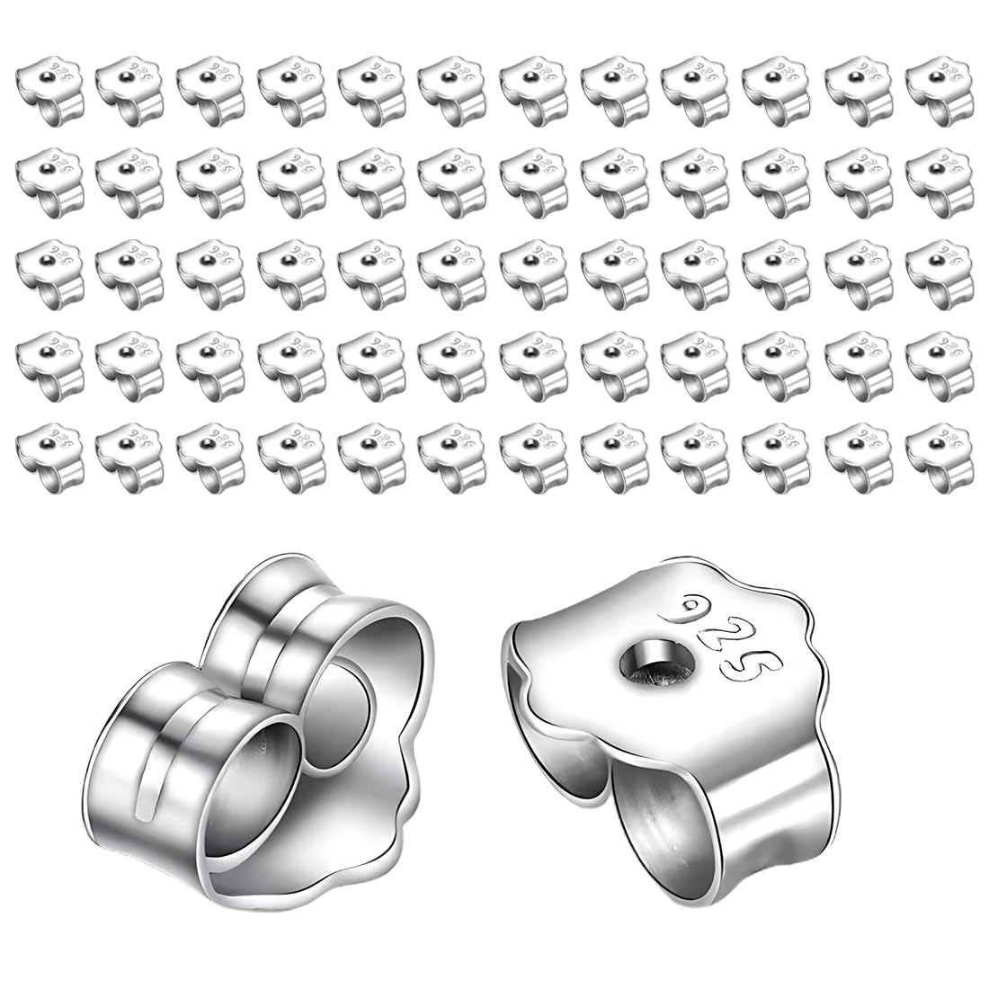 60 Ferma Orecchini In Silicone Trasparenti - Chiusure A Farfalla Per Orecchini A Perno - 30 Paia - Foto 8