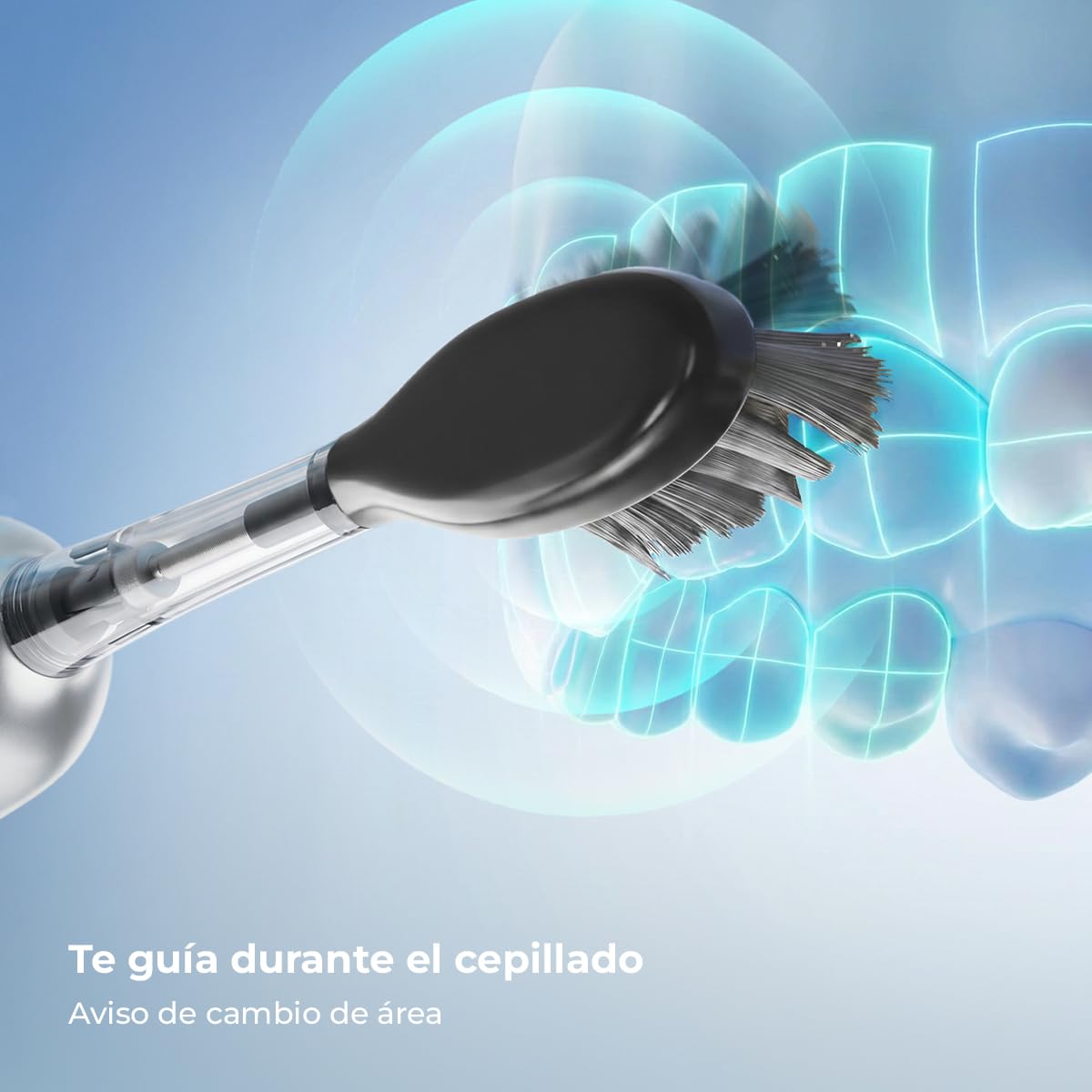 Cecotec Cepillo de Dientes Eléctrico Sónico con Oscilación 60º y Pantalla ToothCare EliteSwing Premium. 3 Modos, Autonomía 30 Días, Sensor de Presión, Base Carga y 2 Cabezales de Repuesto, IPX7
