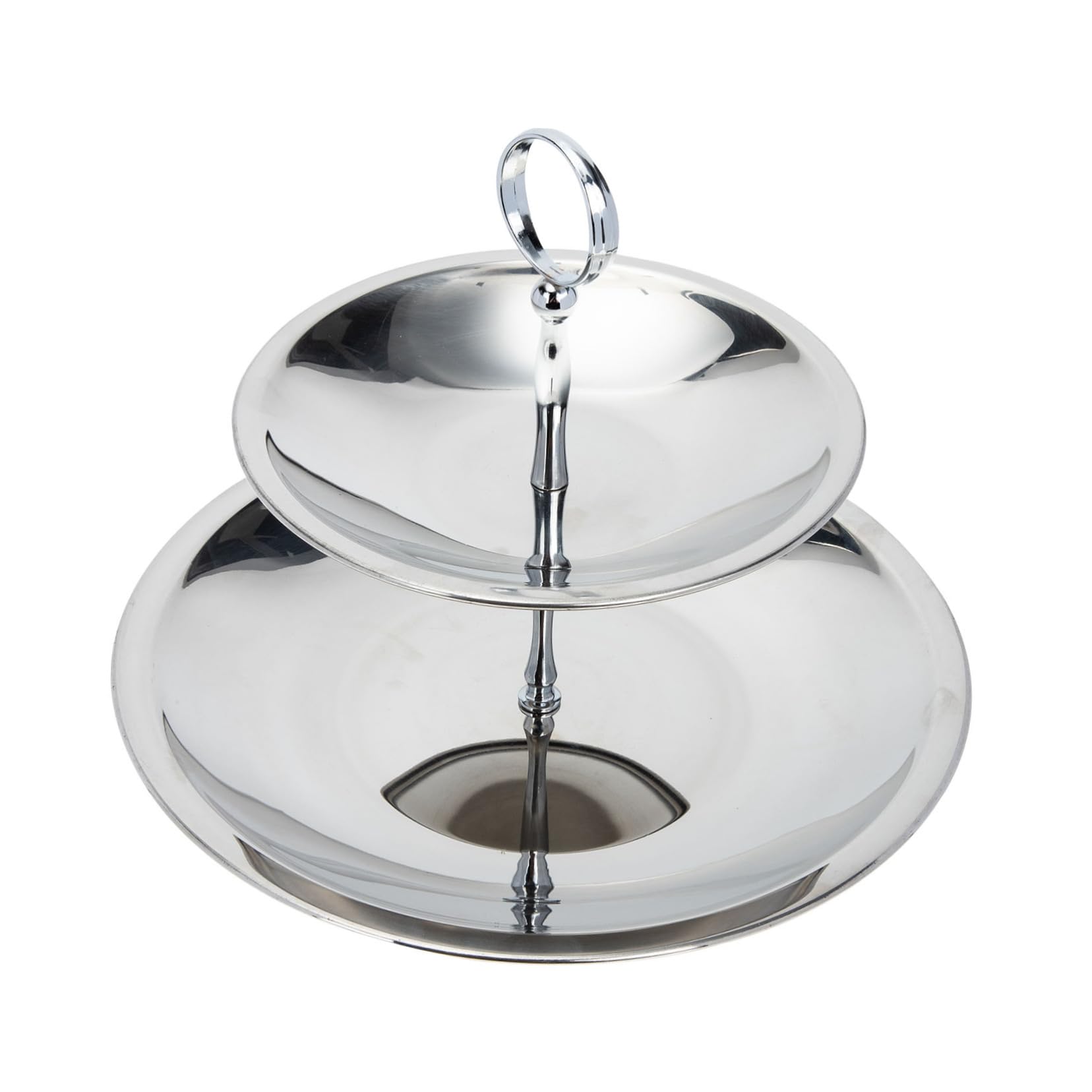 HOLIDYOYO Decorative Fruit Tray 2 Tier Serving Tray 3 Tire Cupcake Stand Dessert Display Stand Cupcake Tower Stand Plate Fruitcake Fruit Cakes Multi-layer Fruit Tray Silver Stainless Steel