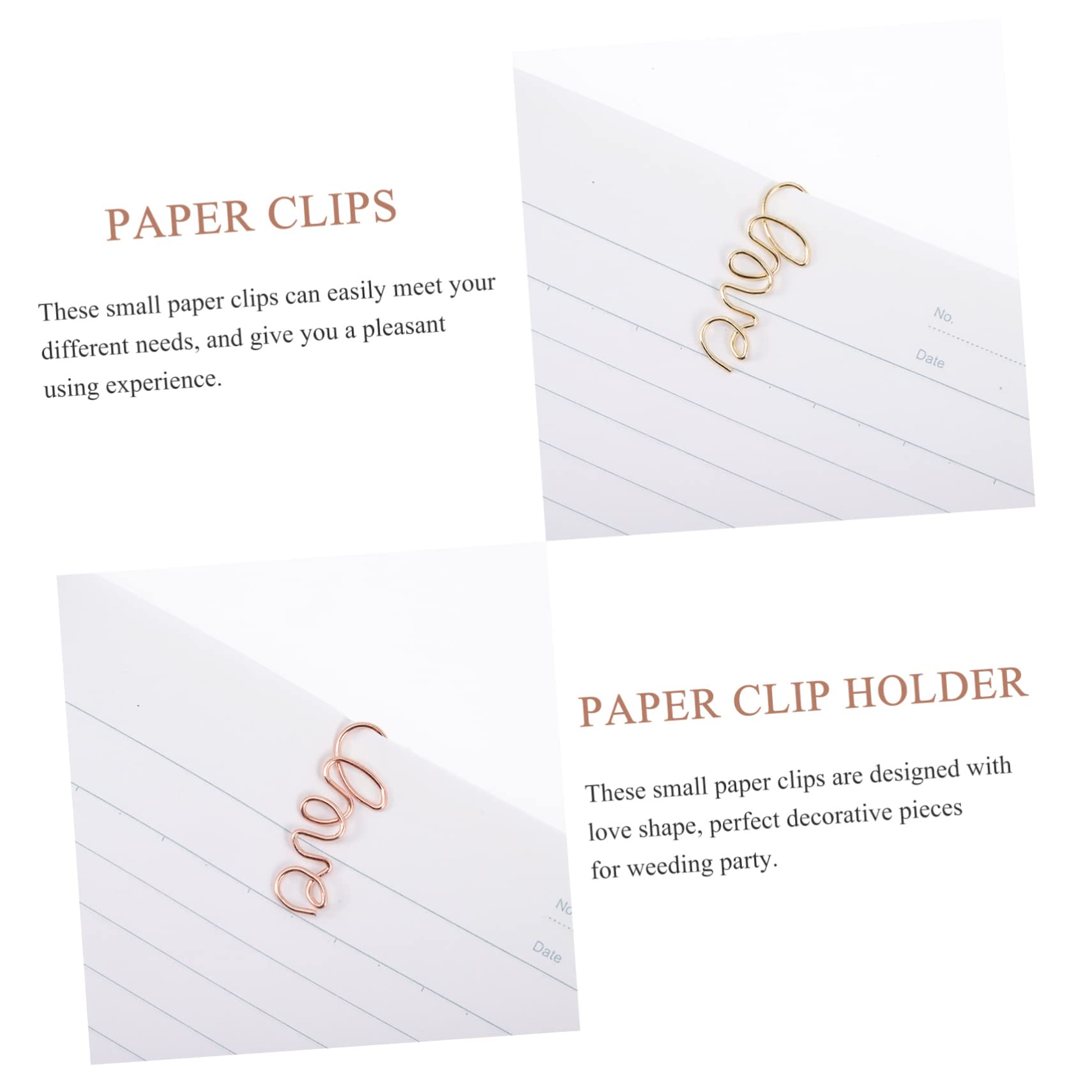 Uonlytech 2 Sätze Geformte Büroklammern Lustige Büroklammer Büroklammern Groß Bunt Liebe Große Farbige Büroklammern Papierbefestigungen Flacher Kopf Büroklammern Clips 100 Stück * 2