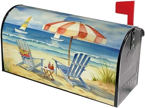 Miniatura 3 de Fundas magnéticas para buzón de verano, tamaño estándar de 18" x 21", cubierta de buzón Beach Life, envolturas magnéticas náuticas de verano para