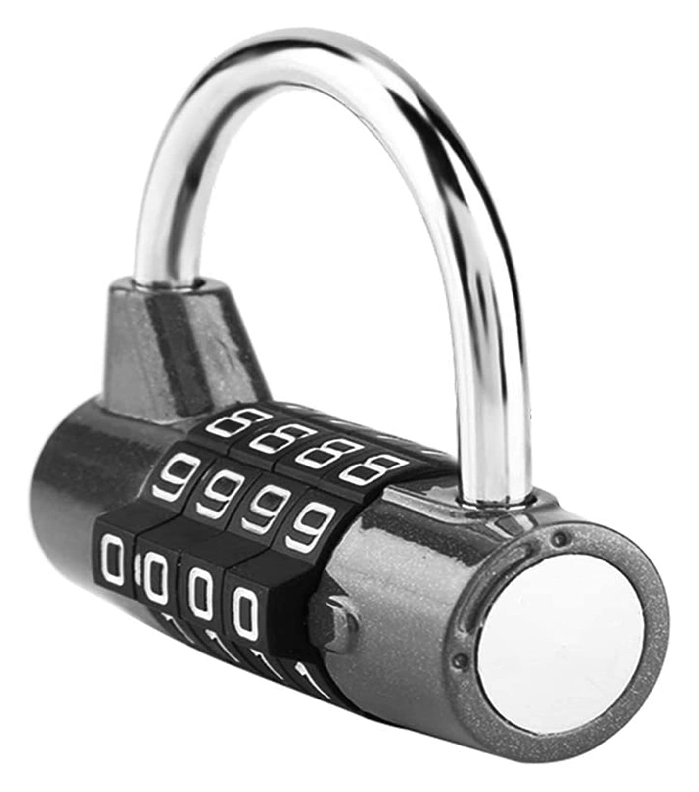 Padlocks with Code， 4 Dial Digit Code Combination Padlock Security Password Lock for Gym, School, Employee Locker Travel Suitcase Padlocks(Black)