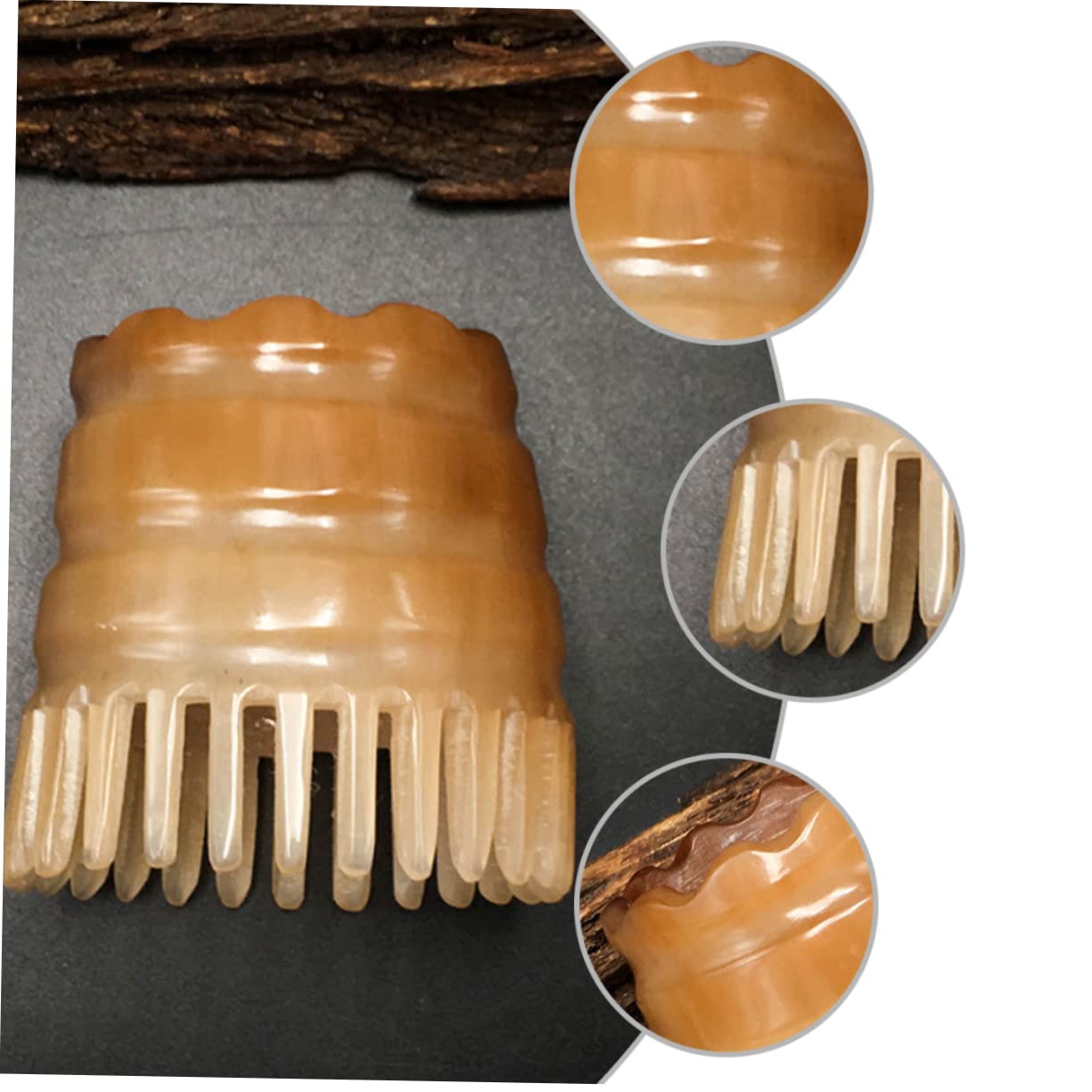 Masajeador de Cuero Cabelludo Cepillo de Champú de Cuerno de Buey Artesanal, Plástico Duradero para Lavado y Masaje del Cabello Color Aleatorio