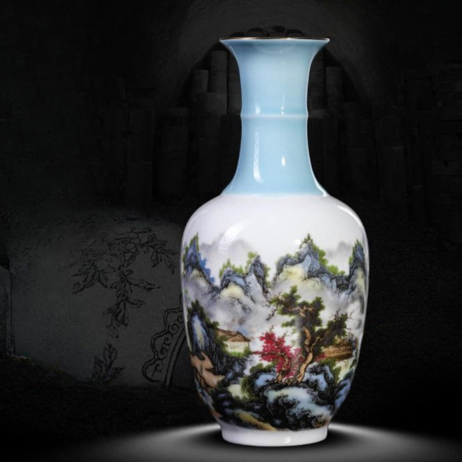 Vase en céramique pour arrangement floral de salon au style asiatique unique