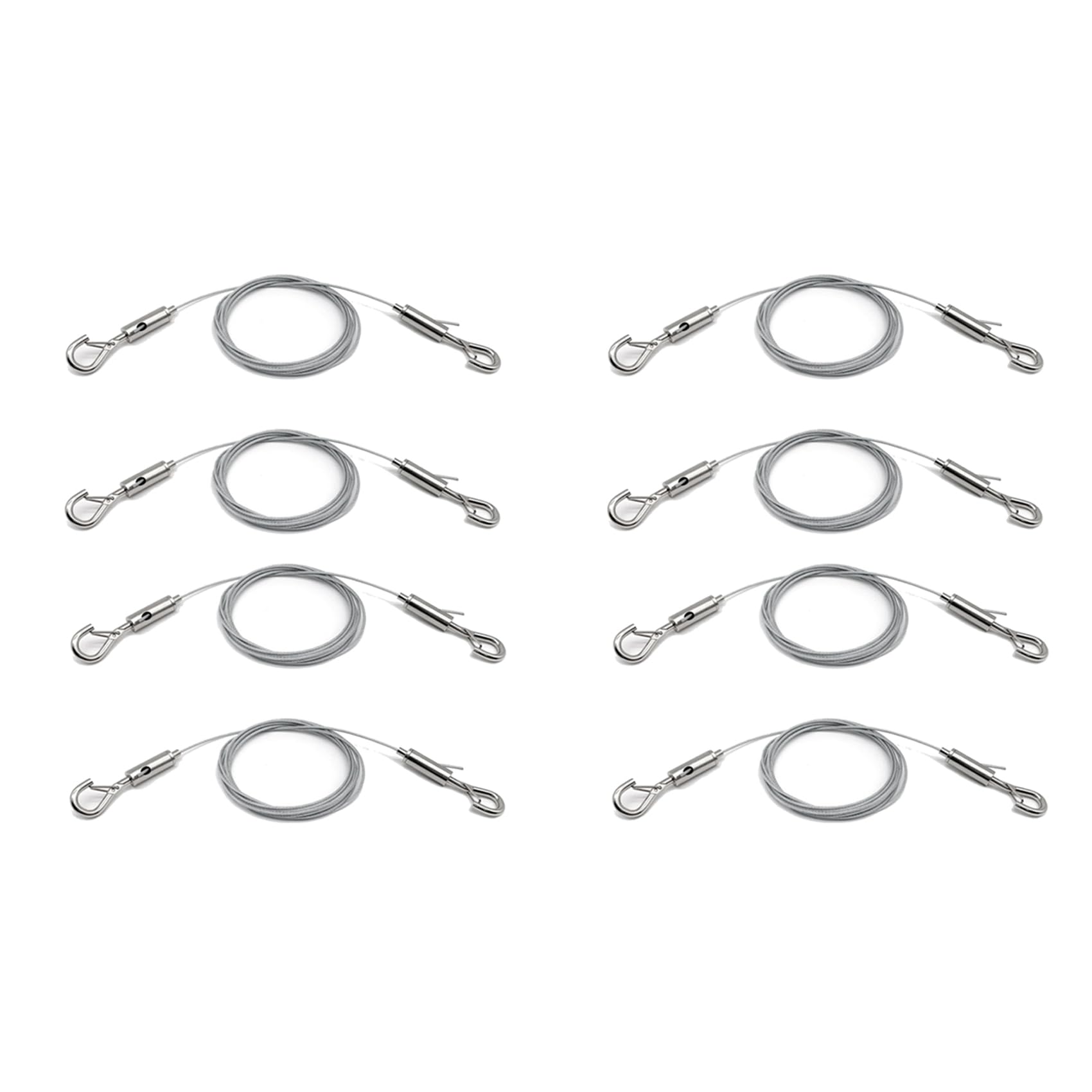 Reeatel 8 Pack Adjustable Picture Hanging Wire Heavy Duty Supports 50 Lbs Hanging Hardware, 2M X 1.5mm Stainless Steel Wire Rope