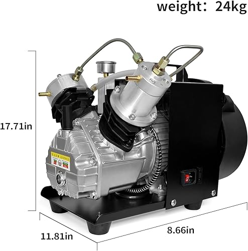 Miniatura 7 de TUXING Compresor de aire de 4500 psi, compresor de aire de alta presión de doble cilindro, compresor de aire de tanque de buceo, para llenado de