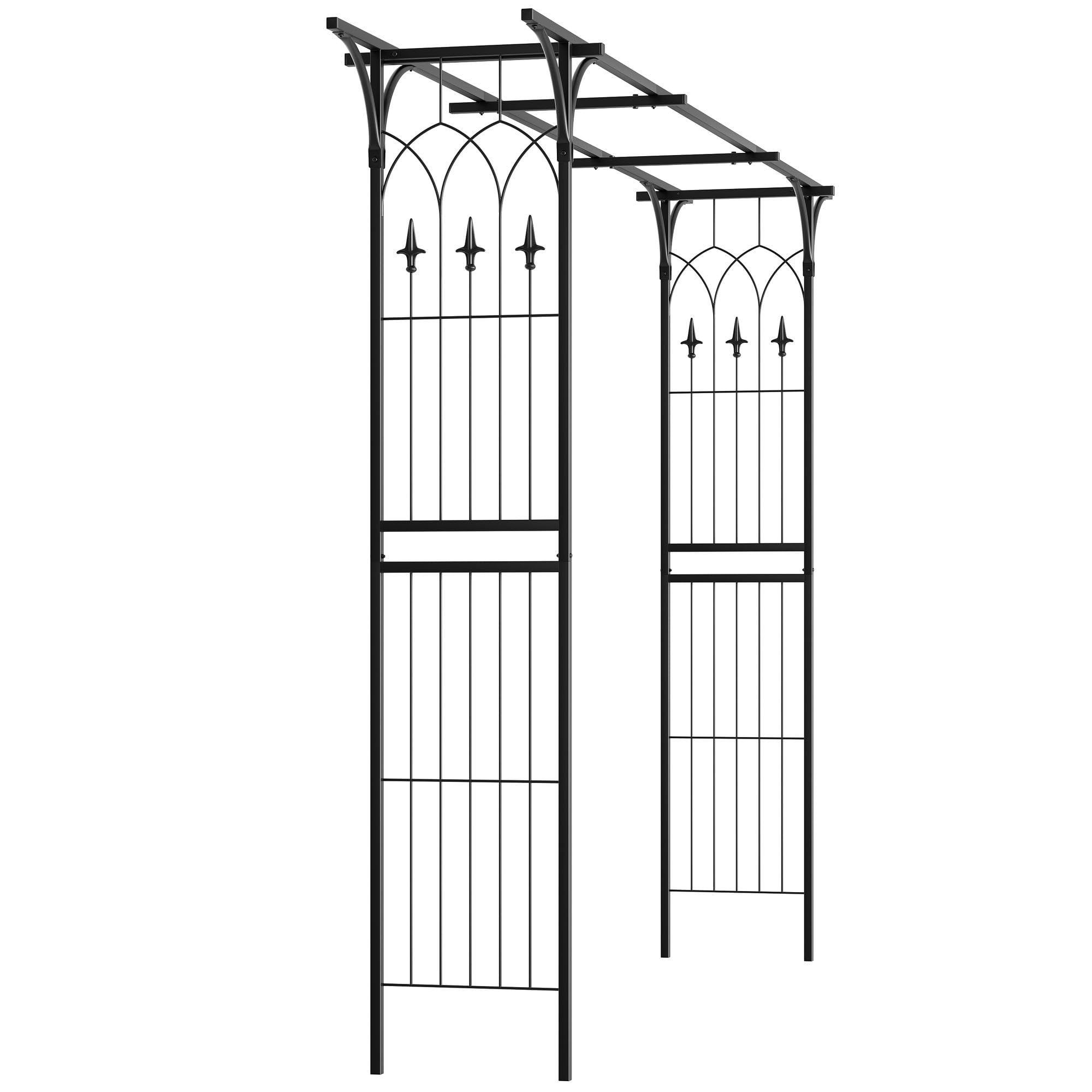 ALEOS. Eleganter XXL Rosenbogen Rankhilfe Pergola aus Metall schwarz Modell 5040