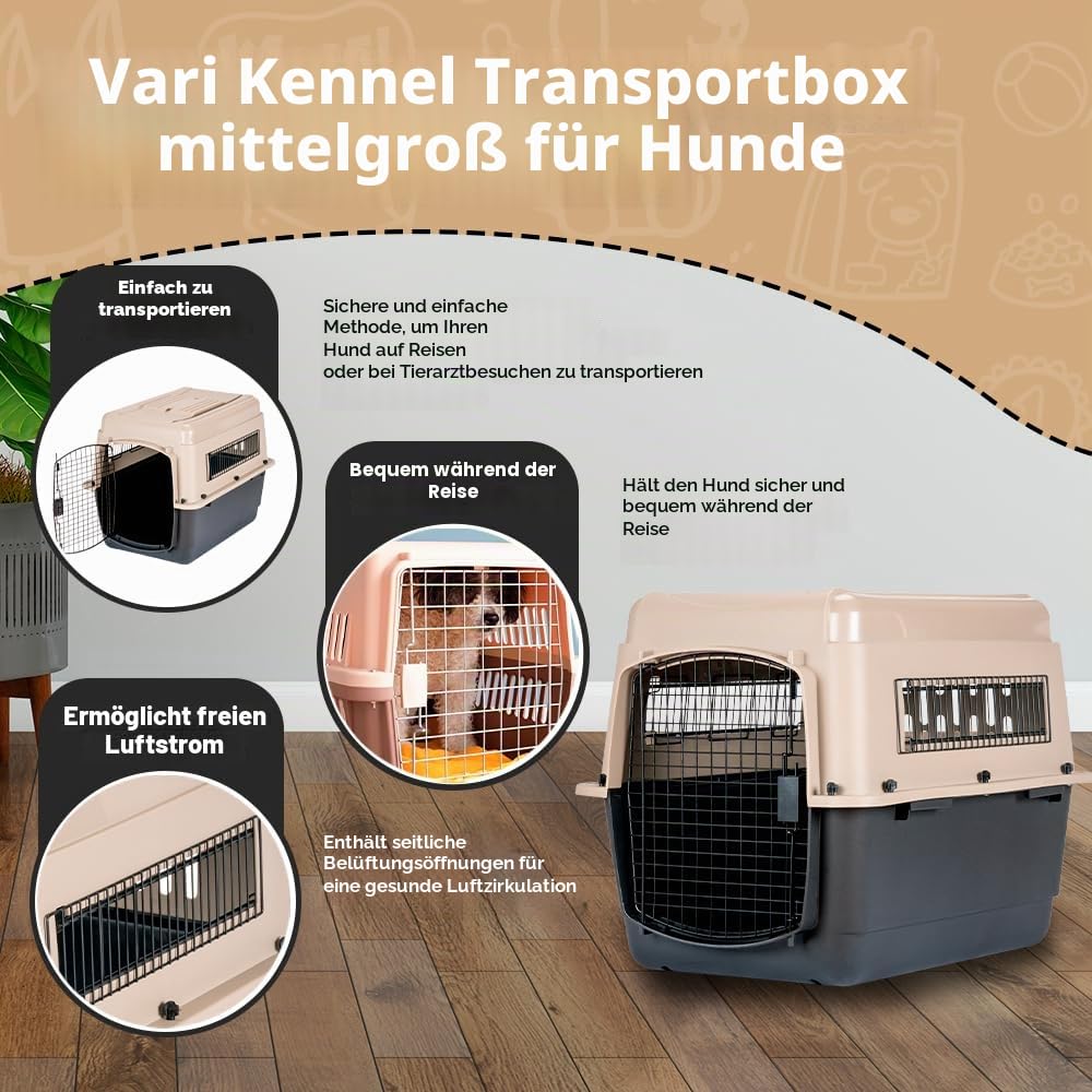 Trixie VARI Kennel V, 81 cm, schwarz/beige