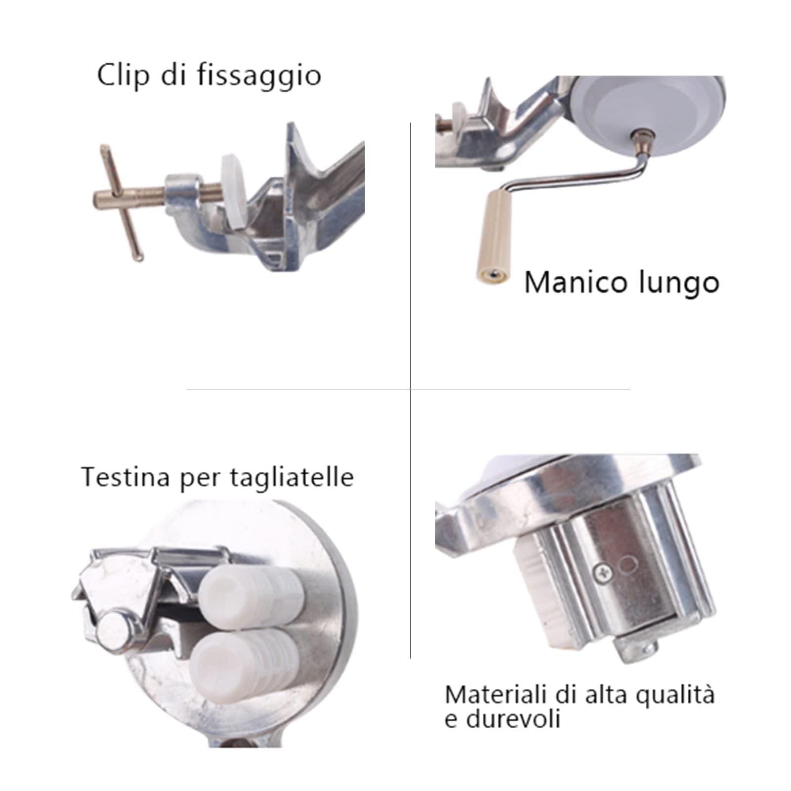Máquina Manual De Prensa De Fideos De Aleación De Aluminio Máquina Para Hacer Pasta De Cocina Con Abrazadera Ajustable, Para Cocina, Cocinar