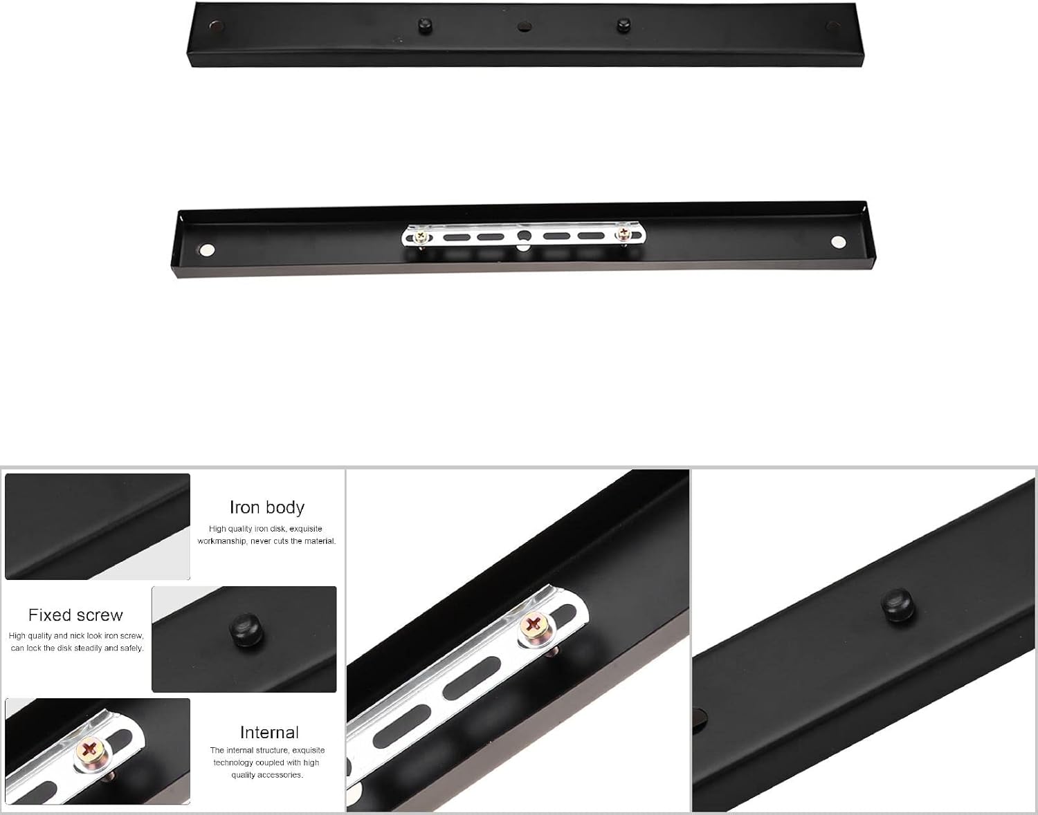 Ceiling Light Plate, Long Strip Ceiling Light Holder Rectangular Shape Ceiling Light Base DIY Pendant Lamp Accessories for Hanging Chandelier Lighting Fixtures (Black)