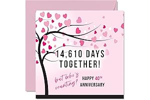 Ruby Anniversary Hallmark Card - 40th Anniversary Card for your Wife / Husband