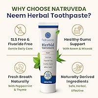 Vista 4 de Pasta de dientes a base de hierbas de neem con raspador de lengua de cobre complementario Pasta dental libre de fluoruro y SLS, natural