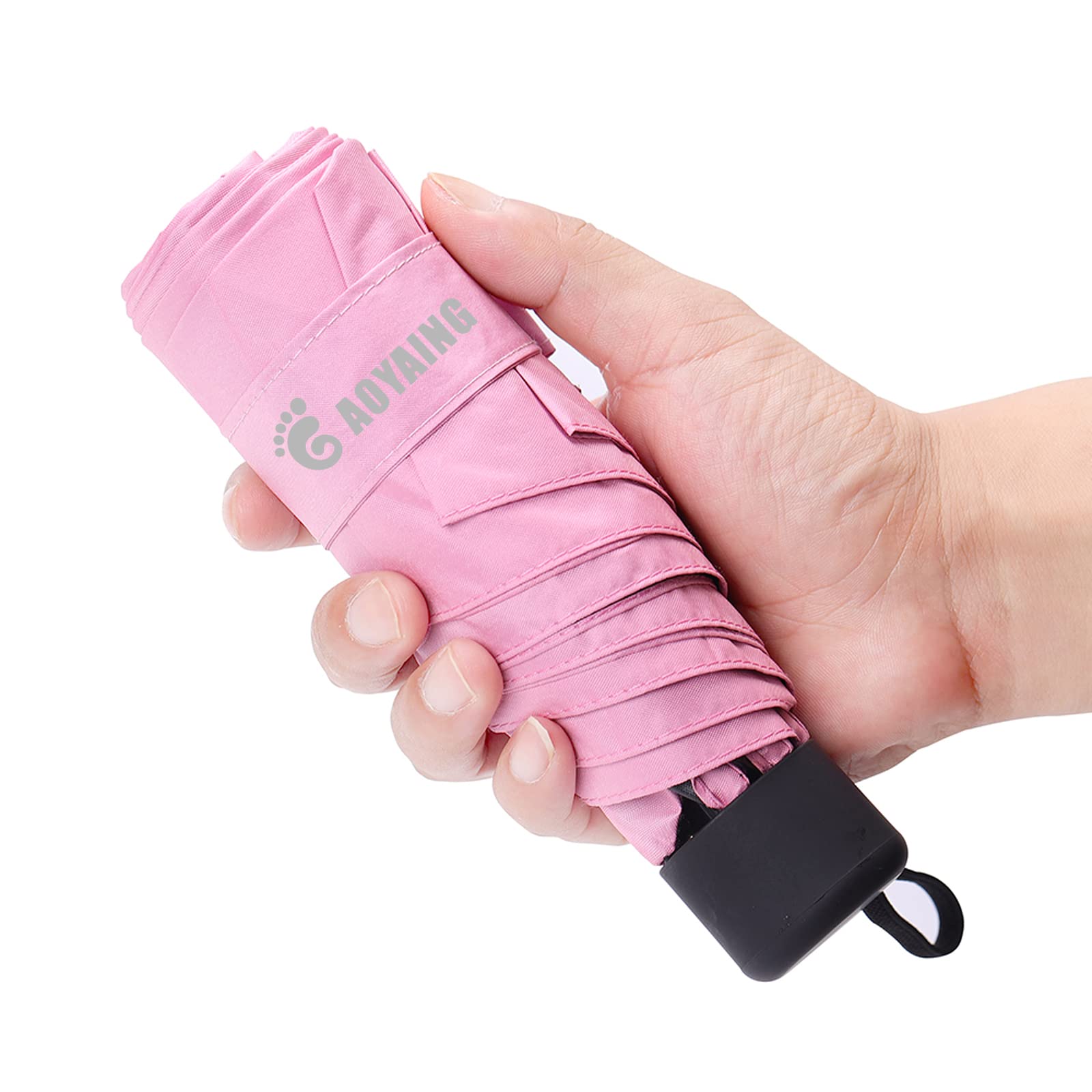 GAOYAINGTravel Umbrella Mini Umbrellas for Rain Sun&Rain Lightweight Small UV Sun Umbrella Compact Suit for Pocket with Case (Non-Automatic)