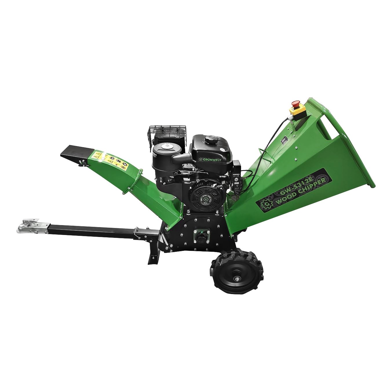 Grünwelt GW-S312E Broyeur à bois avec démarreur électrique Moteur à essence 18 CV