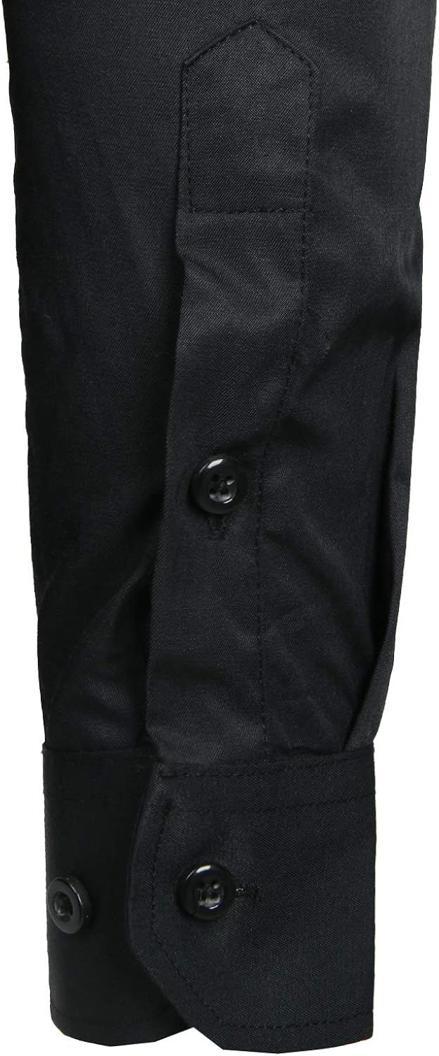 ZEROYAA Men's Long Sleeve Dress Shirt Solid Slim Fit Casual Business Formal Button Up Shirts with Pocket at  Men’s Clothing store