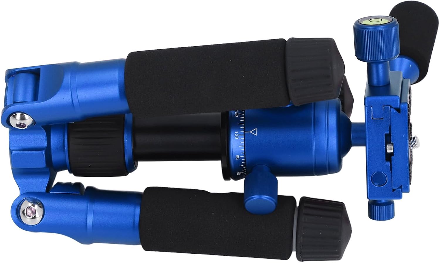 Tripod Desktop Tabletop 5 Section with Level Quick Mount Plate 1/4in Thread for Live Streaming (Blue)