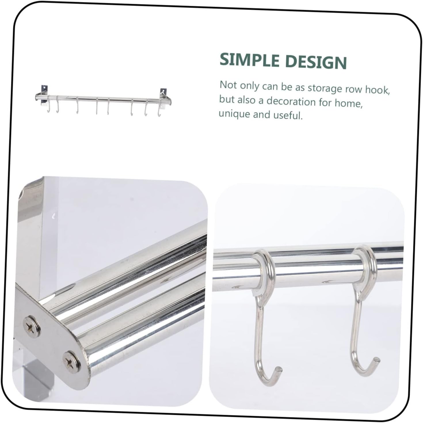 Stainless Steel Kitchen Hanger Wall-Mounted Hook Utensil Rack Multi-Function Storage for Pots Pans Spoons Cutting Boards