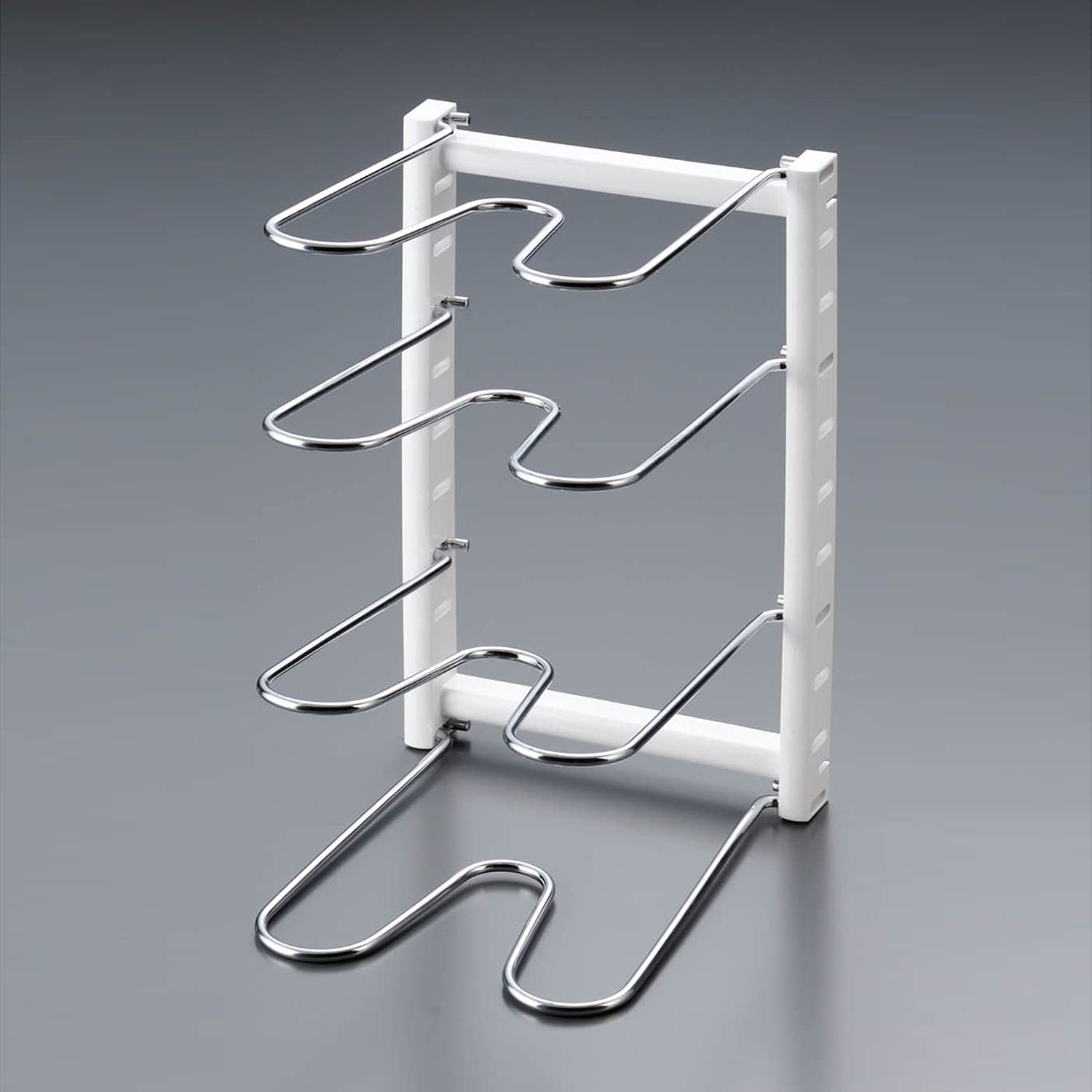 Oaks Japanese Mane Yoko Storage Frying Pan Rack Silver Chrome
