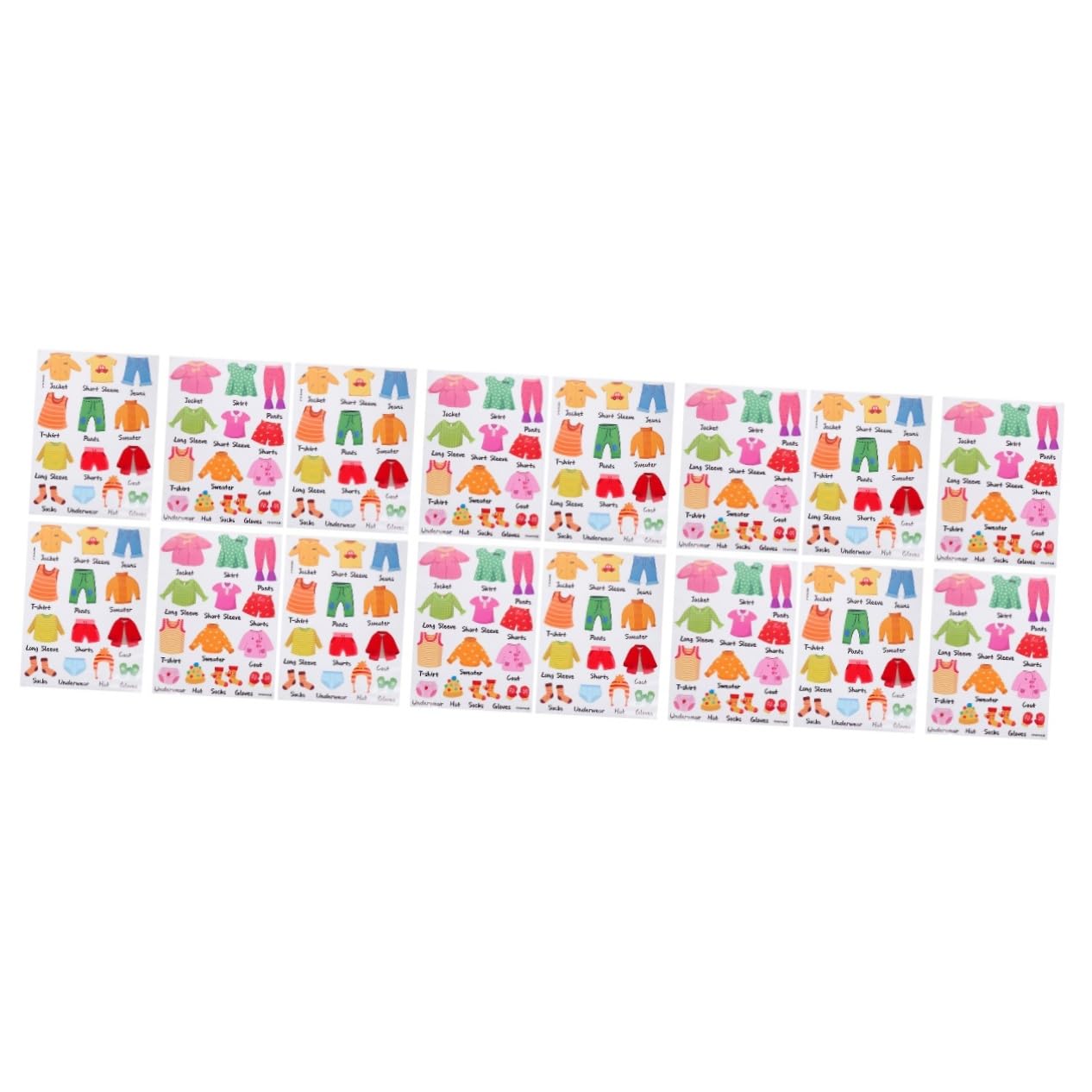Classification des vêtements enfants avec stickers de tri de garde-robe