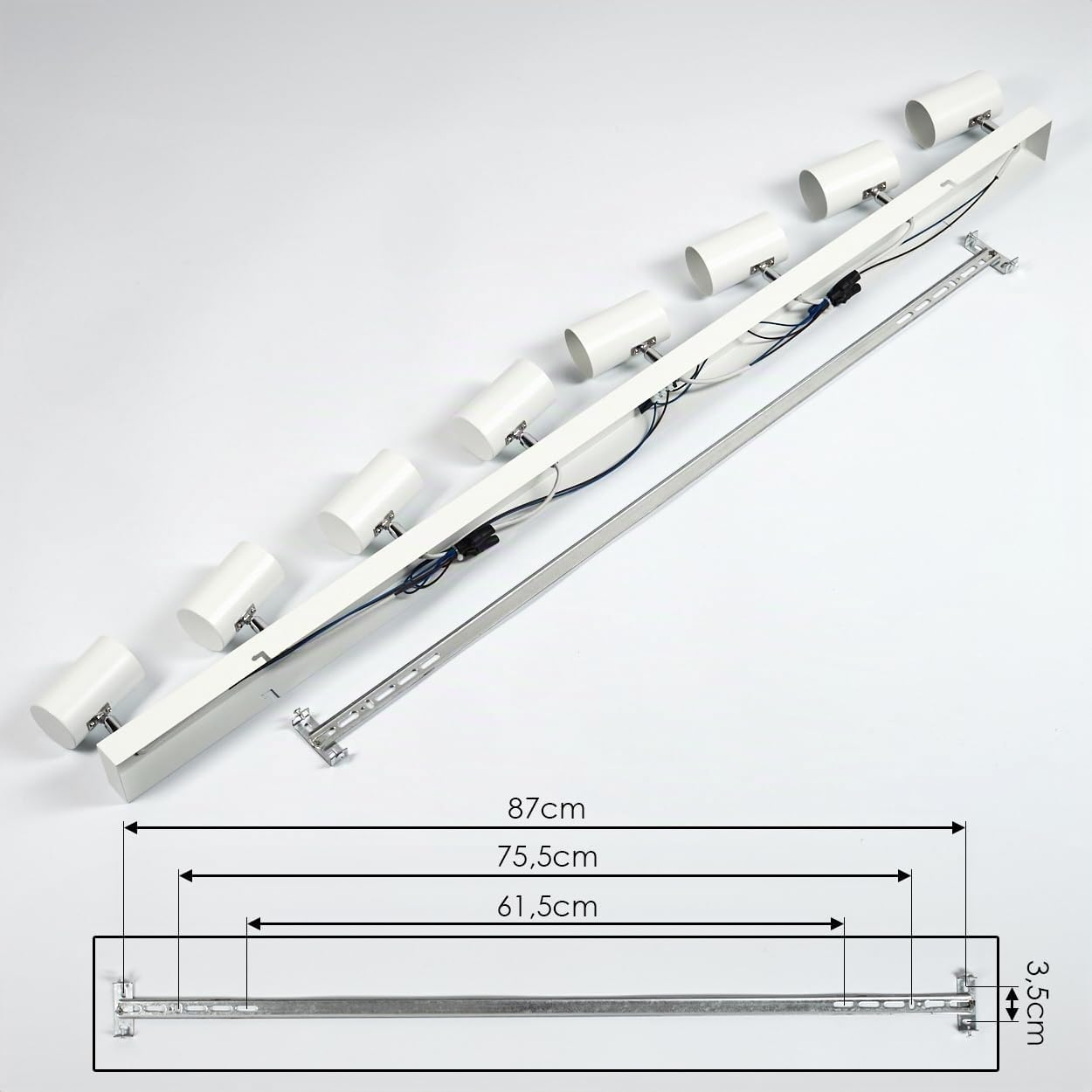 Plafoniera Gesteira HOFSTEIN, plafoniera a 8 luci in metallo bianco/cromato, lampada dal design moderno con paralumi regolabili, GU10, sala da pranzo, soggiorno, cucina, camera da letto, corridoio