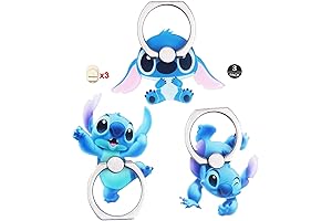 ZOSTLAND Stitch Phone Accessories: 3 Happy Blue Alien Phone Rings