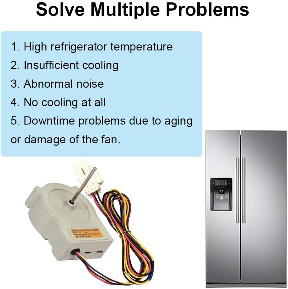SEIWEI EAU63923603 Refrigerator Freezer Evaporator Fan Motor, Compatible with LG/Kenmore Refrigerators AP6317197, EAU65058305, PS12383671, DC12V 1A Refrigerator Fan Motor Replacement Parts
