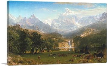 ARTCANVAS The Rocky Mountains Landers Peak 1863 Canvas Art Print Stretched Framed Painting Picture Poster Giclee Wall Decor by Albert Bierstadt - 40" x 26" 0.75" Deep