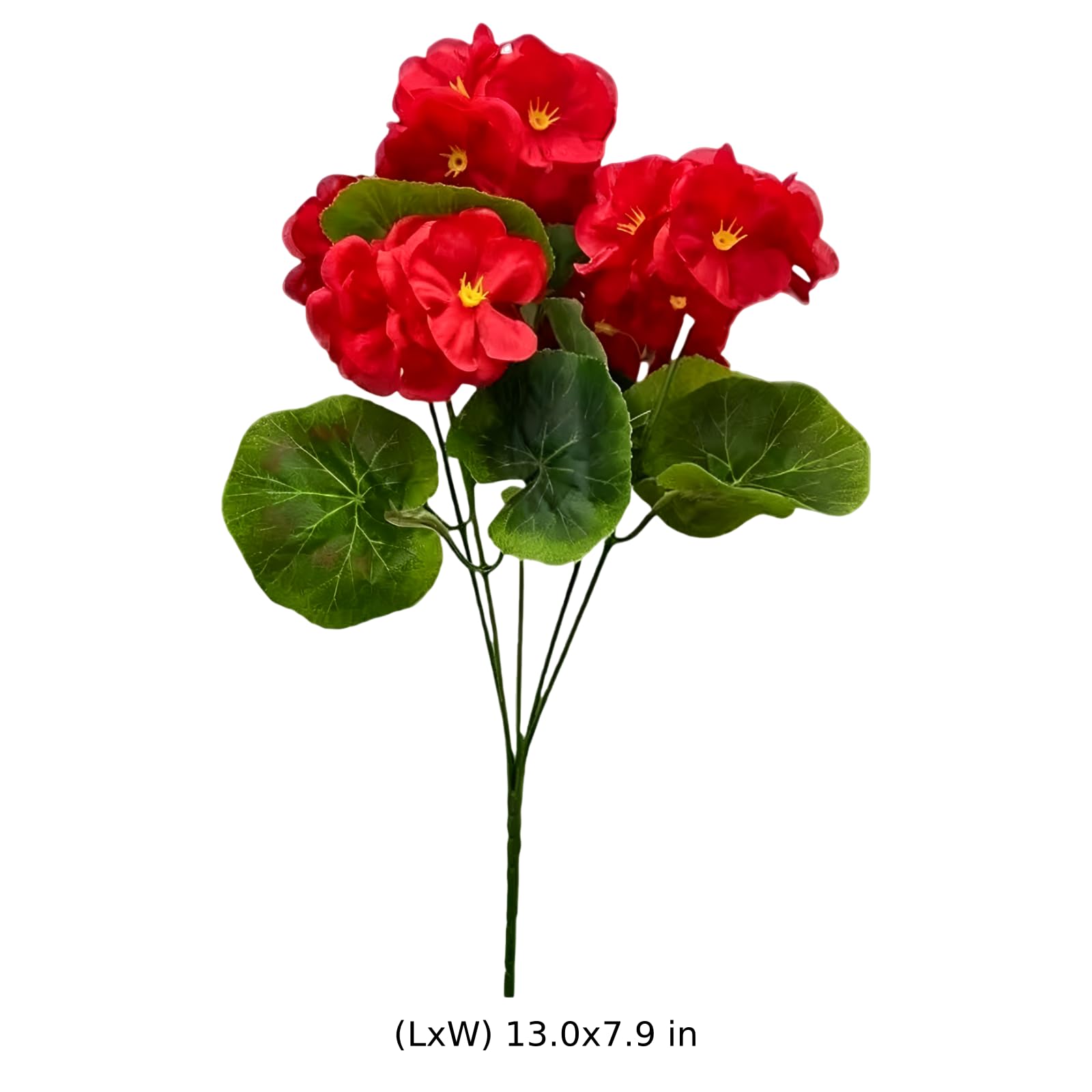 8 STK. künstliche Apfelblüten Pflanzen, rote Blüten, realistischer Begonienbusch aus Seide, in voller Blüte, mit üppigem Grün für Zuhause, Garten im Freien, Hochzeitsdekorationen