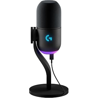 Logicool G Gaming Microphone YETI GX Dynamic Microphone G-YETI-GX-BK Streaming Supercardioid Noise Reduction RGB LIGHTSYNC Co