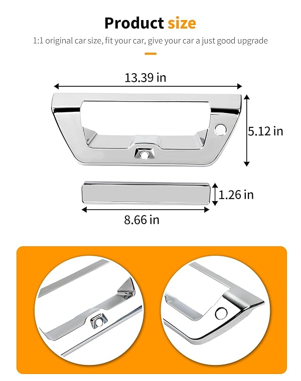 Hoolcar Chrome Tailgate Handle Covers Trim Overlay Compatible with 2015-2020 Ford F150 Exterior Accessories Tailgate Handle Protector Shell by Hoolcar - Used condition - Image 7