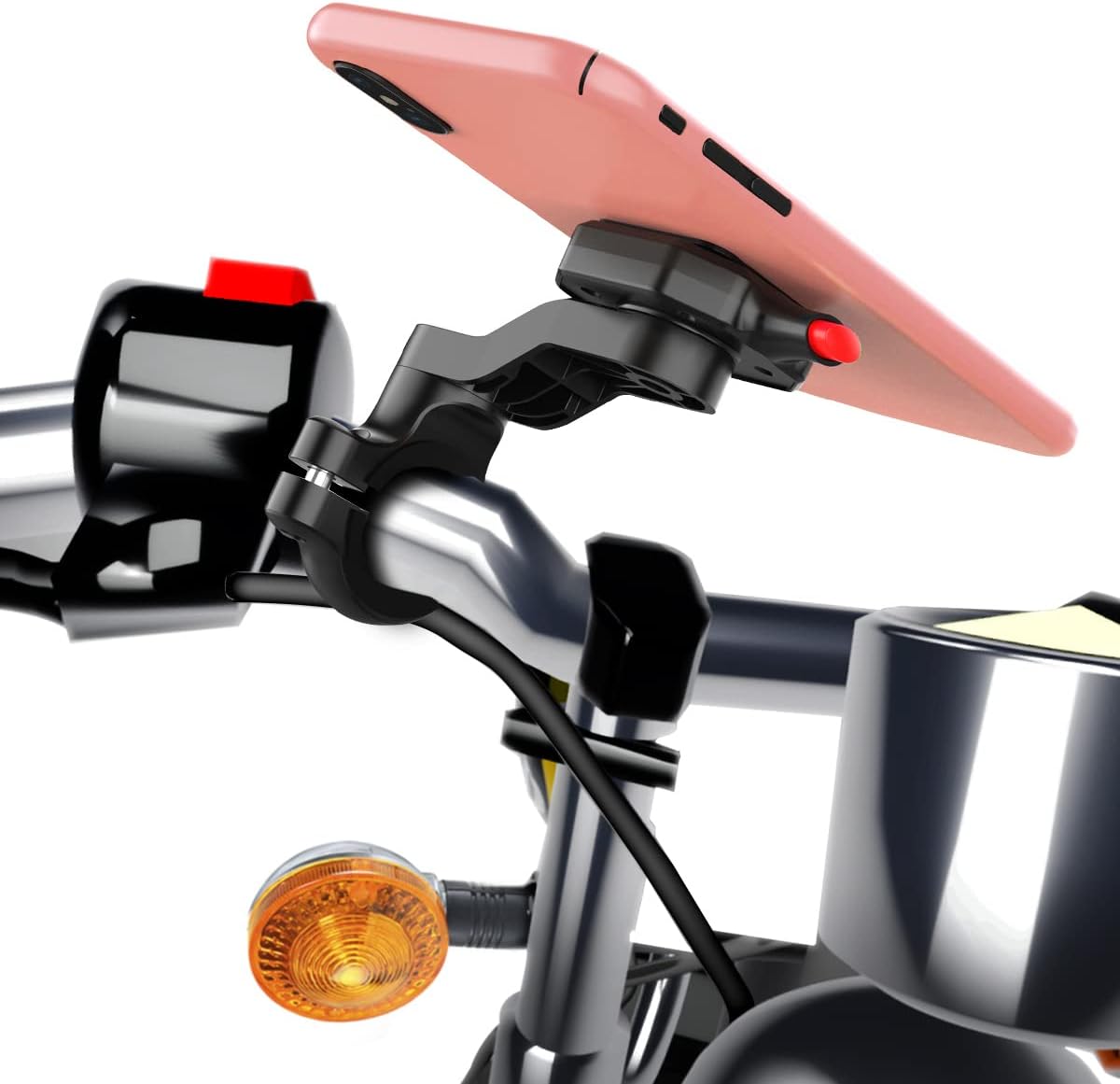 RAEGR Ridelock 300A Bike Mount Holder, Phone Mount Holder for Maps & GPS Navigation | Made of Metal & ABS Material | Easy Installation, Universal Compatibility | Fits All Smartphones – Black RG10357