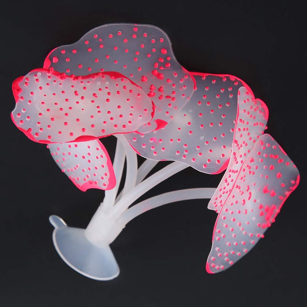 Pssopp Artificiel Rouge, Decoration d'Aquarium, Effet Brillant, 8cm x 4.5cm, 1 Unite, Melange de Varietes, Naturel, Decoration d'Aquarium Artificielle