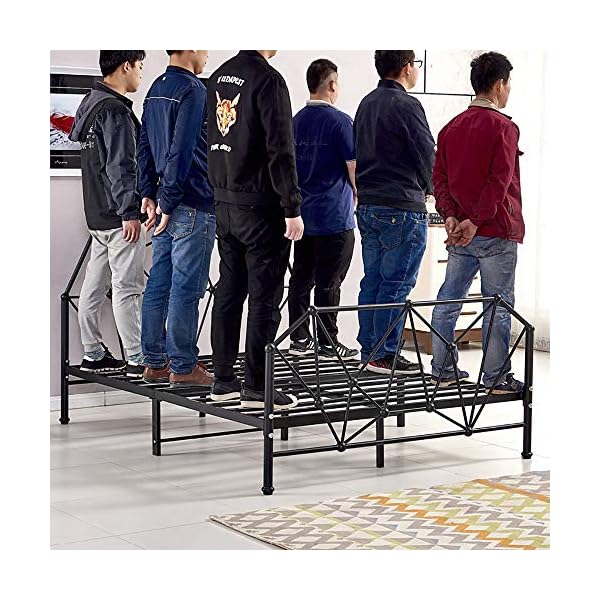 VBARV Simple Solid Double Bed Frame, Stylish Style Metal Bed Frame, with Headboard and Footboard, Premium Steel Slat Support, with Large Storage Space, Easy Assembly, Multiple Size - Image 8