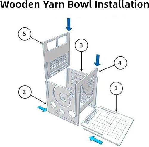 Miniatura 4 de Tazón de hilo de madera todo en uno, cuenco de hilo de madera para tejer, almacenamiento de hilo para bolsa de punto, soporte para herramientas de