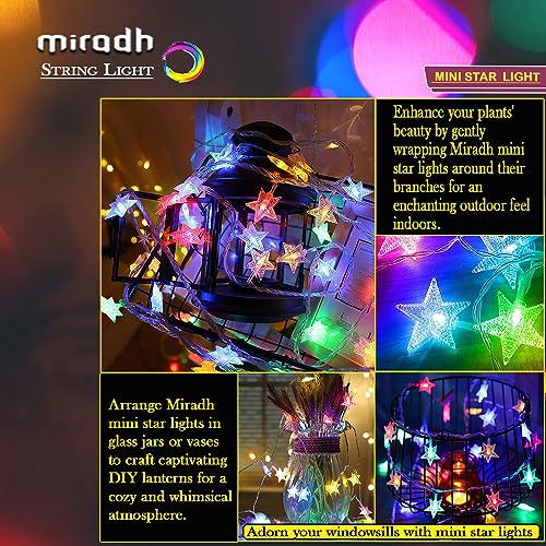 Image of MIRADH 14 Star Shape String Led Light 3 Meter led Lights for Home Decoration Plug in Fairy String Lights, Diwali Lights for Decoration for Home Still Mode Only Strip Lights (14 Star Multicolor)