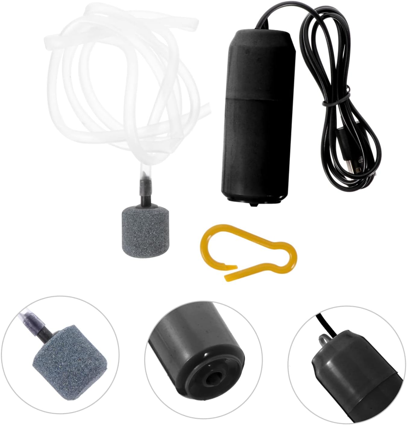 BESPORTBLE 6sets Portable USB Aquarium Air Pump Air Tube and Quiet Oxygen Pump for Fish Tanks Easy Installation Material Suitable for All of Aquariums