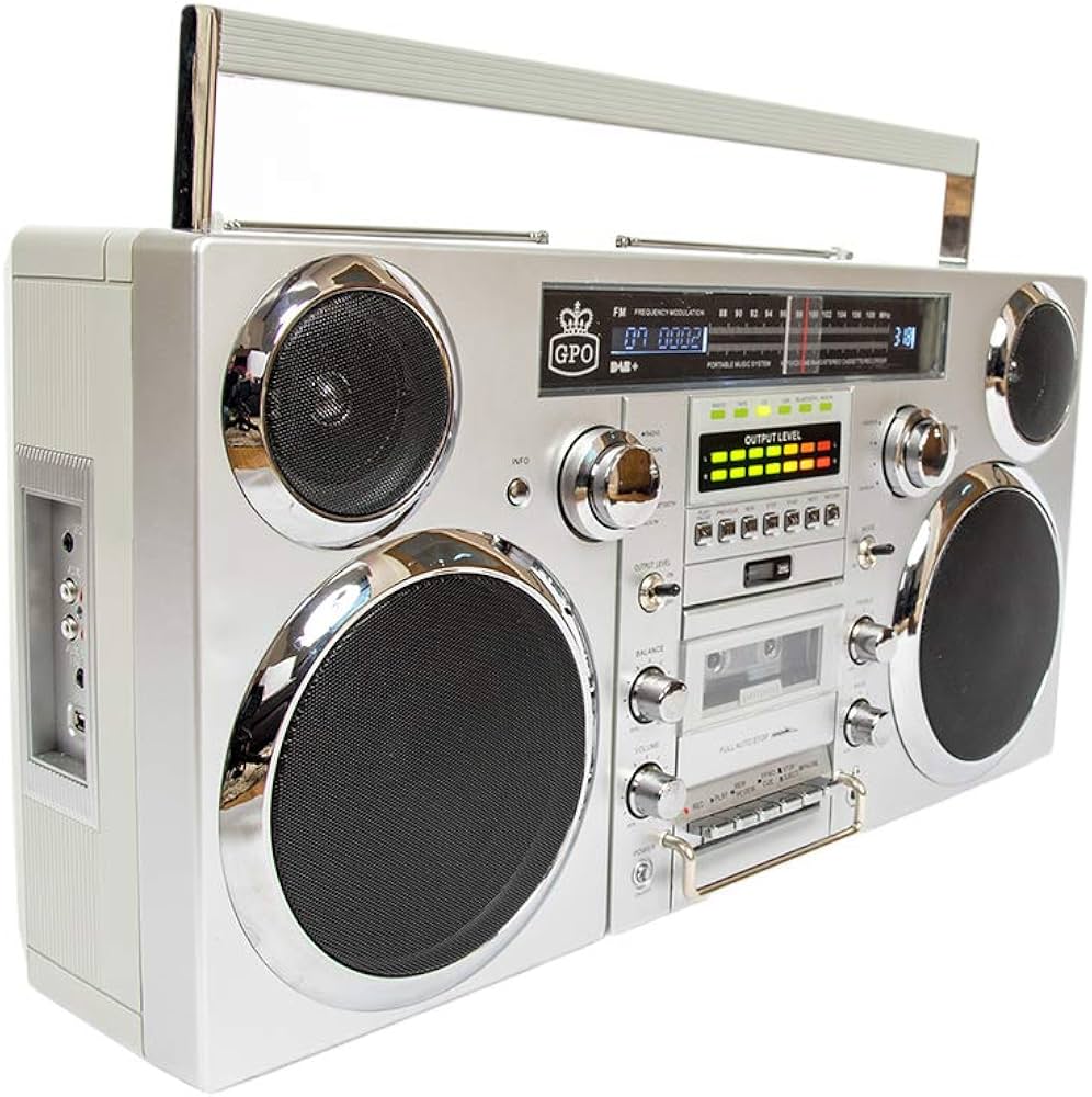 GPO Brooklyn Bluetooth Boombox 80W CD Cassette FM USB Recording